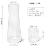 ZILJJ Clear Bedside Water Carafe Set with Tumbler Glass for Bedroom, Bedside Night Carafe Pitcher and Water Glass Set, Mouthwash Dispenser for Bathroom, Glass Water Carafe with Cup Lid(30 oz/850ml)