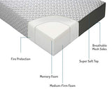 Milliard 6-Inch Memory Foam Tri Folding Mattress with Ultra Soft Removable Cover and Non-Slip Bottom (75 inches x 31 inches)