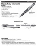 Penn State Industries PKRISEAB Phoenix Rising Twist Ballpoint Pen Kit Woodturning Project (Antique Brass)