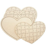 Cregugua Blank Wooden Heart Shaped Jigsaw Puzzle Unfinished Wooden Puzzle Board Wooden Heart Shaped Canvas for DIY with 39 Pieces (11.2x8.4 in, 3 Pack)