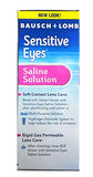 Contact Lens Solution by Bausch & Lomb, Sensitive Eyes Solution for Soft Contact & Gas Permeable Lenses, Saline Solution with Potassium, 12 Fl Oz (Pack of 2)