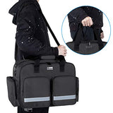 Trunab Medical Bag Empty First Aid Bag for Nurse, Doctor, Paramedic, Home Care Nursing Bag with Padded Layer for Laptop, Bag Only, Patented Design, Black