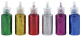 Emraw 20 ml Glitter Glue in Bright Classic Colors: Gold, Silver, Red, Green, Blue & Purple Used for Gluing, Drawing, Writing, Outlining (6 Pack)
