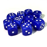D6 16mm Six Sided Gaming Dice for Board Games, Activity, Casino Theme, Party Favors, Toy Gifts Marbleized Dice -Blue Marbleized Heart Cirrus