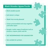 Blank Puzzle Round Shape with 38 Pieces to Draw on, Each Piece is Unique, Blank Wooden Jigsaw Puzzles with Puzzle Tray for Crafts & DIY, Custom Puzzle 8.4x8.4 Inches 1 Pack