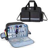 Trunab Medical Bag Empty First Aid Bag for Nurse, Doctor, Paramedic, Home Care Nursing Bag with Padded Layer for Laptop, Bag Only, Patented Design, Black