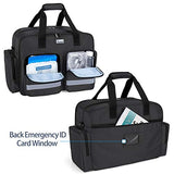 Trunab Medical Bag Empty First Aid Bag for Nurse, Doctor, Paramedic, Home Care Nursing Bag with Padded Layer for Laptop, Bag Only, Patented Design, Black