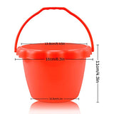 Faxco 5 Pack 6'' 1.5 L Plastic Small Bucket,Small Sand Pail Beach Toy,Beach Pails for Sand Molds at The Sandbox(5 Colors)