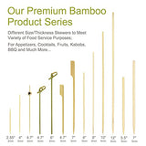 Minisland Premium 12 Inch Bamboo Skewers for Kabobs 4mm Thick Round BBQ Food Sticks 100 Counts in 2 Packs, Many Sizes Choices 4.7"/5.5"/6"/7"/8"/10"/12" -MSL167