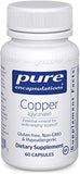 Pure Encapsulations - Copper (Glycinate) - Hypoallergenic Essential Mineral Supplement - 60 Capsules