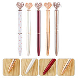 NUOBESTY Ballpoint Pens 3D Heart Ink Pen Metal Signature Pens Writing Pen for Office School Wedding Gift 5pcs Random Color