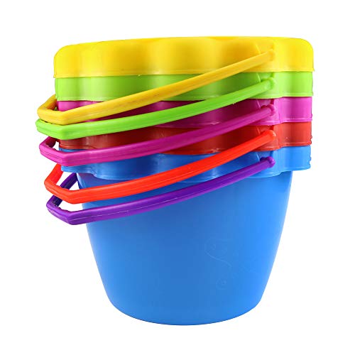 Faxco 5 Pack 6'' 1.5 L Plastic Small Bucket,Small Sand Pail Beach