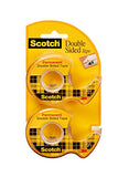 Scotch Double Sided Tape, Permanent, 1/2 in x 400 in, 2 Dispensers/Pack (137DM-2)
