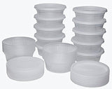 Mr. Miracle 8 Ounce Food/Multi-Purpose/Slime Plastic Containers with Matching Lids. Sealable, Non-Leaking. 15 Pack. Microwavable, Freezer and Dishwasher Safe