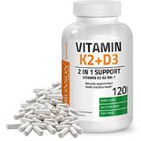 Vitamin K2 (MK7) with D3 Supplement Bone and Heart Health Non-GMO Gluten Free Formula 5000 IU Vitamin D3 & 90 mcg Vitamin K2 MK-7 Easy to Swallow Vitamin D & K Complex, 120 Capsules