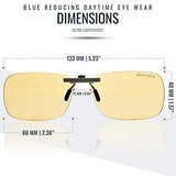 Clip-on Blue Blocking Eye Wear - Special Tinted Lenses Help You Sleep and Relax Your Eyes (Day & Night Combo Pack)