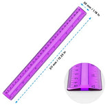 12 Pack Color Transparent Ruler Plastic Rulers, Metric Bulk Rulers with Inches and Centimeters, Kids Ruler for School, Home, Office, 12 Inches