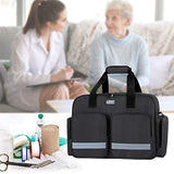Trunab Medical Bag Empty First Aid Bag for Nurse, Doctor, Paramedic, Home Care Nursing Bag with Padded Layer for Laptop, Bag Only, Patented Design, Black