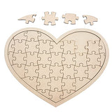 Cregugua Blank Wooden Heart Shaped Jigsaw Puzzle Unfinished Wooden Puzzle Board Wooden Heart Shaped Canvas for DIY with 39 Pieces (11.2x8.4 in, 3 Pack)