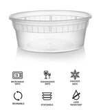 Mr. Miracle 8 Ounce Food/Multi-Purpose/Slime Plastic Containers with Matching Lids. Sealable, Non-Leaking. 15 Pack. Microwavable, Freezer and Dishwasher Safe