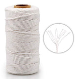 G2PLUS White String,Cotton Bakers Twine,328 Feet 2MM Natural White Cotton String for Crafts,Gift Wrapping String,Arts & Crafts,Home Decor,Gift Packaging