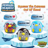 YoYa Toys Beadeez Penguin Stress Relief Balls (Set of 3) - Anxiety Relief Squeezing Squishy Balls for Kids and Adults - Funny Fidget Sensory Toy Filled with Water Beads - ADHD Hand Finger Exerciser