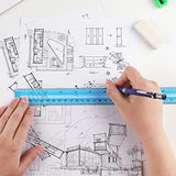 12 Pack Color Transparent Ruler Plastic Rulers, Metric Bulk Rulers with Inches and Centimeters, Kids Ruler for School, Home, Office, 12 Inches