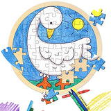 Blank Puzzle Round Shape with 38 Pieces to Draw on, Each Piece is Unique, Blank Wooden Jigsaw Puzzles with Puzzle Tray for Crafts & DIY, Custom Puzzle 8.4x8.4 Inches 1 Pack