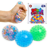 Lemostaar 3 Set Water Beads Stress Relief Squeezing Balls for Kids and Adults: Best Calming Tool to Relieve Anxiety, Vent Mood and Improve Focus, Soft Novelty Hand Grip Pressure Ball