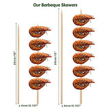 Minisland Premium 12 Inch Bamboo Skewers for Kabobs 4mm Thick Round BBQ Food Sticks 100 Counts in 2 Packs, Many Sizes Choices 4.7"/5.5"/6"/7"/8"/10"/12" -MSL167
