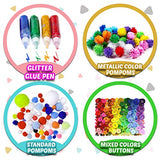 FUNZBO Arts and Crafts Supplies for Kids - Craft Kits for Kids with Construction Paper & Craft Tools, Girls Toys, DIY School Craft Project, Crafts for Kids Age 4-8, 4 Year Old Girl Birthday Gifts