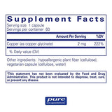 Pure Encapsulations - Copper (Glycinate) - Hypoallergenic Essential Mineral Supplement - 60 Capsules