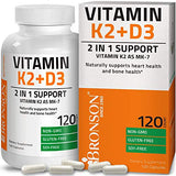 Vitamin K2 (MK7) with D3 Supplement Bone and Heart Health Non-GMO Gluten Free Formula 5000 IU Vitamin D3 & 90 mcg Vitamin K2 MK-7 Easy to Swallow Vitamin D & K Complex, 120 Capsules