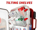 First Aid Kit Hard Red Case 326 Pieces Exceeds OSHA and ANSI Guidelines 100 People - Office, Home, Car, School, Emergency, Survival, Camping, Hunting and Sports