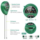 PentaBeauty Soil pH Meter, 3-in-1 Soil Tester with Moisture, Light and PH Soil Test Kit for Garden, Farm, Lawn, Indoor & Outdoor, Soil Moisture Meter