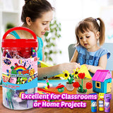 FUNZBO Arts and Crafts Supplies for Kids - Craft Kits for Kids with Construction Paper & Craft Tools, Girls Toys, DIY School Craft Project, Crafts for Kids Age 4-8, 4 Year Old Girl Birthday Gifts