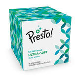 Amazon Brand - Presto! Ultra-Soft Facial Tissues (4 Cube Boxes), 3-Ply Premium Thick, 66 Tissues per Box (264 Tissues Total)