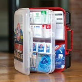 First Aid Kit Hard Red Case 326 Pieces Exceeds OSHA and ANSI Guidelines 100 People - Office, Home, Car, School, Emergency, Survival, Camping, Hunting and Sports