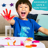 Horizon Group USA Finger Paint, 24 Pack, Safe & Non-Toxic Washable Finger Paint, Resealable Jars of Finger Paint in 24, Washes Off with Soap & Water, Perfect for Creative Sensory Play, Multi