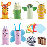 FREEBLOSS 6Pcs DIY Toilet Paper Roll Crafts Easy Paper Roll Crafts Lovely Animals Paper Craft for Kids to Do at Home