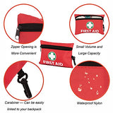 Mini First Aid Kit, 110 Pieces Small First Aid Kit - Includes Emergency Foil Blanket, CPR Respirator, Scissors for Travel, Home, Office, Vehicle, Camping, Workplace & Outdoor (Red)