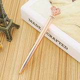 NUOBESTY Ballpoint Pens 3D Heart Ink Pen Metal Signature Pens Writing Pen for Office School Wedding Gift 5pcs Random Color