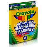 Crayola Ultra-Clean Washable Markers, Broad Line, 8 Count