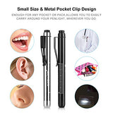 Pen Light, RISEMART Nurse Led Medical Penlight with Pupil Gauge for Nursing Students Doctors Black and Silver with Batteries