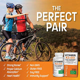 Vitamin K2 (MK7) with D3 Supplement Bone and Heart Health Non-GMO Gluten Free Formula 5000 IU Vitamin D3 & 90 mcg Vitamin K2 MK-7 Easy to Swallow Vitamin D & K Complex, 120 Capsules