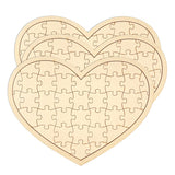 Cregugua Blank Wooden Heart Shaped Jigsaw Puzzle Unfinished Wooden Puzzle Board Wooden Heart Shaped Canvas for DIY with 39 Pieces (11.2x8.4 in, 3 Pack)
