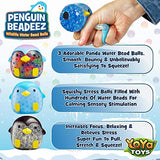 YoYa Toys Beadeez Penguin Stress Relief Balls (Set of 3) - Anxiety Relief Squeezing Squishy Balls for Kids and Adults - Funny Fidget Sensory Toy Filled with Water Beads - ADHD Hand Finger Exerciser