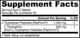 Jarrow Formulas L-Tryptophan Peptide Nutritional Supplement, for Relaxation, Positive Mood & Sleep, 60 Tabs