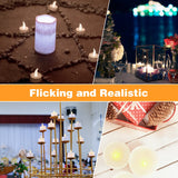 KOABY 12/24/50/100/200/400 Pack Battery Operated Tea Lights Candles, Flickering Flameless LED Lights, Last 200H+, for Decoration(12 Pack, Warm White)