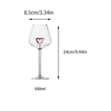 Pink Love Red Wine Cup, Crystal Red Wine Glasses, Romantic Heart Shaped Wine Glasses, Creative Glass Wine Goblet, Champagne Goblet Drinking Cup For Wedding Valentine Party(#3)